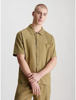 Spodní prádlo Pánské pyžamo S/S BUTTON DOWN 000NM2578ELKS - Calvin Klein