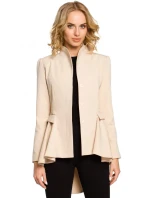 Asymetrický frak s límcem a zapínáním na knoflíky M165 - černý - Moe