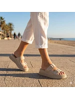 Kožené žabky na platformě beige Vinceza 88045 dámské Kožené žabky na platformě beige Vinceza 88045 dámské
