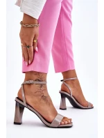 patentované sandály na podpatku Šede Owen