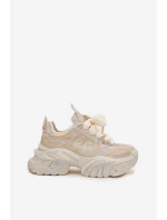 Dámské kožené tenisky GOE – zlaté Dámské kožené tenisky GOE – zlaté