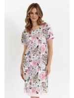 Dámské domácí šaty 476 bílo-růžové - Cana Dámské domácí šaty 476 bílo-růžové - Cana
