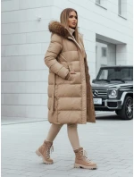Dámská prošívaná zimní bunda s kožešinou STYLEBELLA béžová FashionStreet TY4609