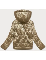 Zlatá metalická dámská bunda s kapucí (2021-01) Zlatá metalická dámská bunda s kapucí (2021-01)