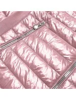Růžová dámská lesklá bunda (7210-52)