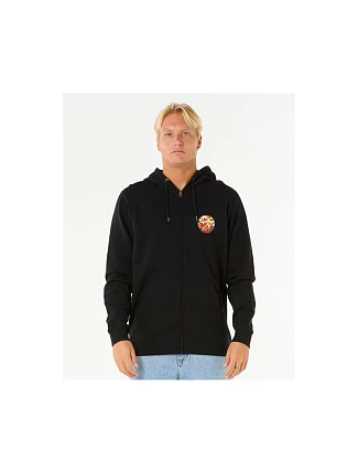 Mikina RIP CURL Wettie Passage Icon Zip Thru, černá Mikina RIP CURL Wettie Passage Icon Zip Thru, černá