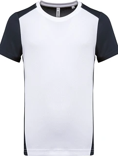 Kariban ProAct PA 4014 Pánské kontrastní sportovní tričko 20.4014 white/navy