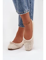 Baleríny S Pletením A Mašlí Ecru Belirra