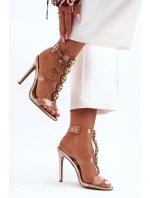 Vysoké Sandály Přezky D&A Zlaté Vysoké Sandály Přezky D&A Zlaté
