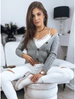 RIGLA dámský svetr světle šedý FashionStreet MY1635