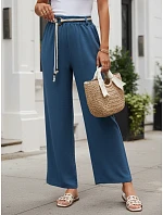 Dámské kalhoty s širokými nohavicemi, modré, FashionStreet UY3071 Dámské kalhoty s širokými nohavicemi, modré, FashionStreet UY3071