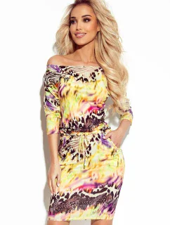 Dámské sportovní šaty s kapičkami a s barevným panteřím vzorem 13-138