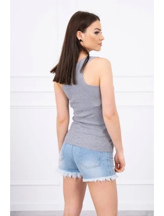 Žebrovaná halenka s šedým blůzou Žebrovaná halenka s šedým blůzou