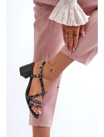 Kožené sandály na nízkém podpatku Maciejka 06653-09 Tmavě zelené