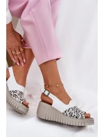 Dámské Sandály Z Přírodní Kůže Na Klínu Bílé Artiker 56C0958