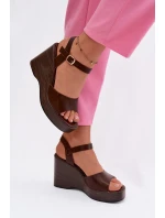 Dámské sandály na platformě Eko kůže Čokoládové Parilisse