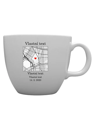 Personalizovaný MEGA XXL keramický hrnek 1000 ml s mapou Personalizovaný MEGA XXL keramický hrnek 1000 ml s mapou