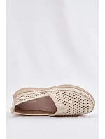 Vzdušné Lehká Dámská Mokasyny Sergio Leone MK099H Béžovo-Zlaté