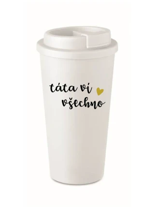 TÁTA VÍ VŠECHNO - bílý termohrnek 475 ml TÁTA VÍ VŠECHNO - bílý termohrnek 475 ml