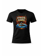 Pánské bavlněné tričko s potiskem - STRÁŽCE GAUČE - černé