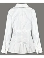 Bílá dámská košile se slzičkou pro zapínání ve výstřihu (8020)