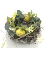 DEKORATIVNÍ SVÍCEN ŽLUTÝ 16CM NA ČAJOVOU SVÍČKU