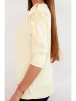 Dámská viskózová blůza se ozdobnými stuhami žlutá