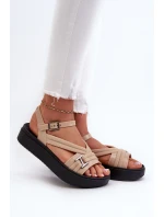 Voňavé dámské sandály na platformě ZAXY LL285063 béžové