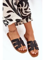 Dámské Pantofle Na Plochém Podpatku Černé Mirona Dámské Pantofle Na Plochém Podpatku Černé Mirona