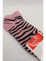 Dětské Mládežnické Kotníkové Ponožky Zebra Růžové Dětské Mládežnické Kotníkové Ponožky Zebra Růžové