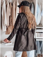 Dámský dvouřadový trenčkot s páskem BELISION černý FashionStreet NY0749