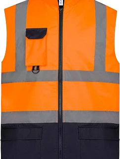 Yoko HV 005 Hi-Vis polstrovaná vesta 79.V005 hi vis orange/navy
