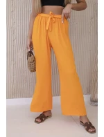 Kalhoty s širokým pasem pomeranč Kalhoty s širokým pasem pomeranč