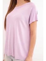 Dámská viskózová oversize halenka s krátkým rukávem a kulatým výstřihem světle fialová Dámská viskózová oversize halenka s krátkým rukávem a kulatým výstřihem světle fialová