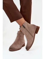 Dámské boty Vinceza – béžové, na plochém podpatku