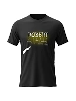 Pánské bavlněné tričko s potiskem - VLASTNOSTI - ROBERT - černé Pánské bavlněné tričko s potiskem - VLASTNOSTI - ROBERT - černé