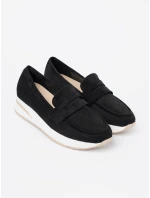 Trendy  mokasíny černé dámské platforma