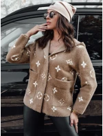 FORTY dámská bunda z alpaky s kapucí světle hnědá FashionStreet NY0688 FORTY dámská bunda z alpaky s kapucí světle hnědá FashionStreet NY0688