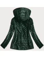 Zelená dámská bunda s ozdobnou podšívkou (MM21) Zelená dámská bunda s ozdobnou podšívkou (MM21)