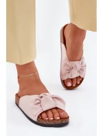 Dámské sandály na korkové podrážce s mašlí světle růžové Seressa Dámské sandály na korkové podrážce s mašlí světle růžové Seressa