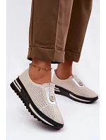 Dámské pohodlné boty z pravé kůže S.Barski LR61-7092 Béžové Dámské pohodlné boty z pravé kůže S.Barski LR61-7092 Béžové