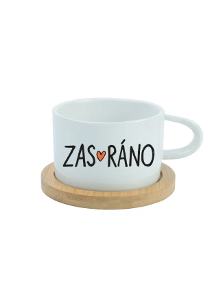 ZAS_RÁNO - bílý hrníček makronka 200 ml