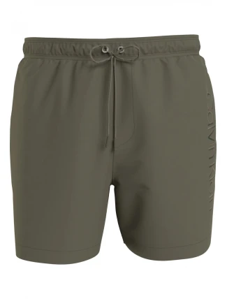 Pánské koupací kraťasy - KM00718 MSP - khaki - Calvin Klein