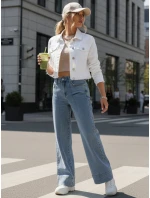 Dámské široké džíny modré FashionStreet UY2871 Dámské široké džíny modré FashionStreet UY2871