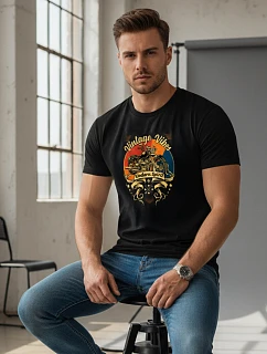 Pánské tričko s potiskem Vintage Vibes černé NX052R