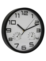NÁSTĚNNÉ HODINY 25CM S TEPLOMĚREM BÍLÉ