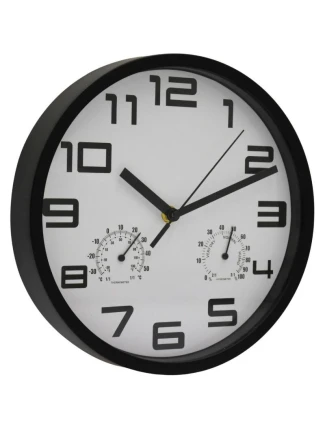 NÁSTĚNNÉ HODINY 25CM S TEPLOMĚREM BÍLÉ