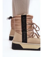 Dámské sněhové boty s tlustou podrážkou veganské DFranklin DFSH371006 Bežové