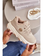 Zateplené Dámské Sportovní Boty Na Šněrování Na Platformě Béžové Bialoa Zateplené Dámské Sportovní Boty Na Šněrování Na Platformě Béžové Bialoa