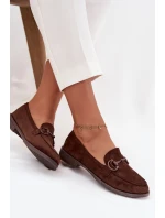 Dámské mokasiny s ozdobným detailem eko semišové Čokoládové Ambria Dámské mokasiny s ozdobným detailem eko semišové Čokoládové Ambria